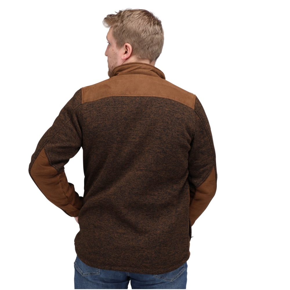 Pintlar Men’s Two Tone Zip Up Sweater Brown Faux Suede & Olive Size XXL - Picture 2 of 16
